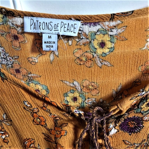 Patrons of Peace Orange Floral Empire Waist Dress - Picture 4 of 8